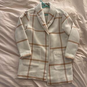 marine layer cream and tan windowpane jacket xs